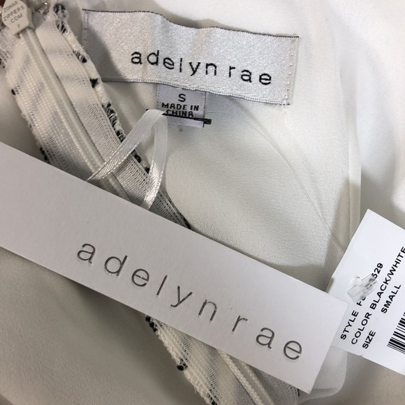 Adelyn Rae Lucille Sleeveless Ruffle Dress Black White Size Small NWT - Picture 10 of 12